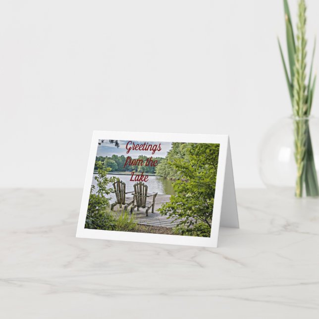 CARTÃO **GREETINGS LAGO** PARA NATAL E ANO NOVO (Frente)