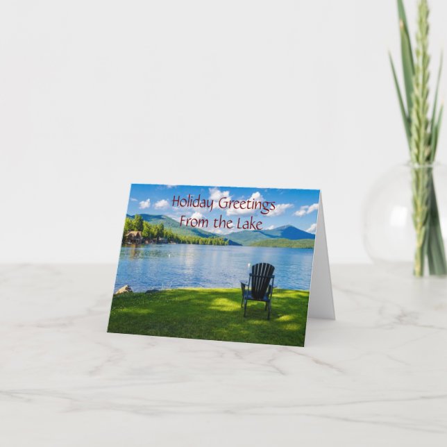 CARTÃO **GREETINGS LAGO** PARA NATAL E ANO NOVO (Frente)