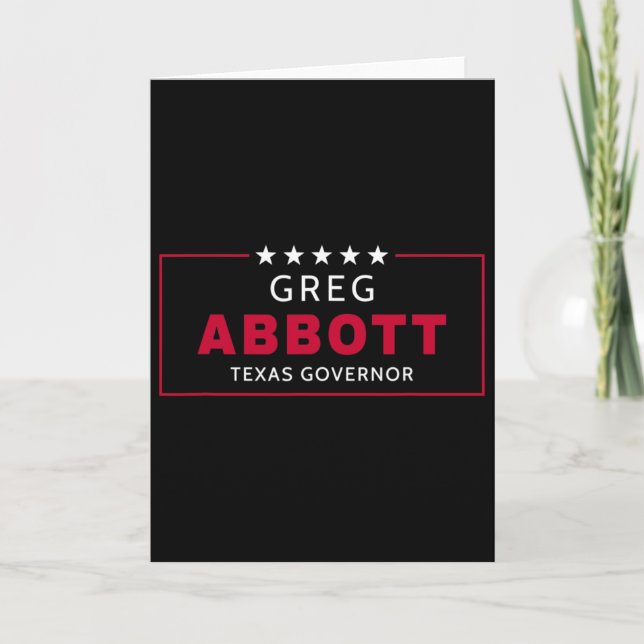 Cartão Greg Abbott Eleição Texas Governador Republicano B (Frente)