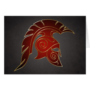Cartão grego espartano do guerreiro