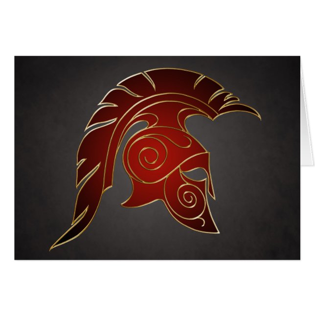 Cartão grego espartano do guerreiro (Frente Horizontal)