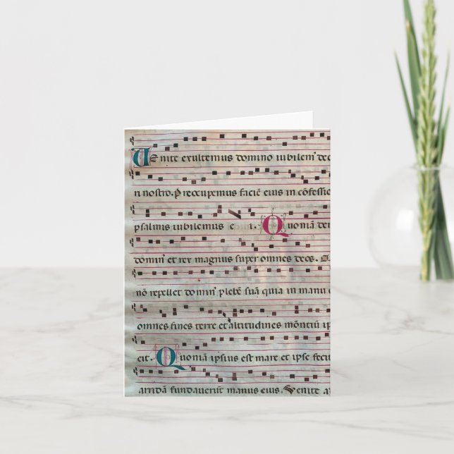 Cartão Gregorian chant greeting card (Frente)
