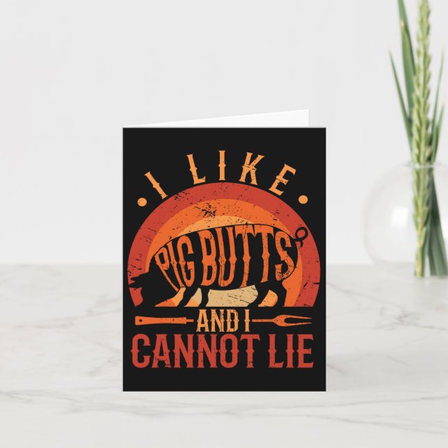 Cartão Grelha De Churrasco Silhueta Eu Gosto De Bumbuns D (Frente)