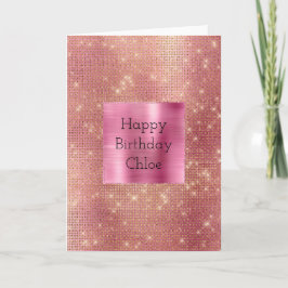 Cartão Grelha Dourada rosa