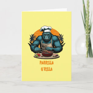 Cartão Grelha G'rilla Mestre Churrasqueiro Diversão Pun