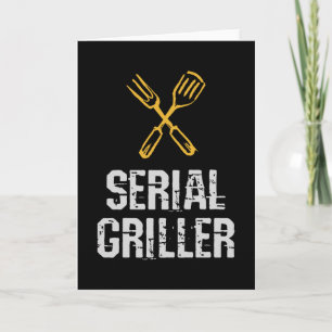 Cartão Grelhador serial Master do churrasco Talheres para