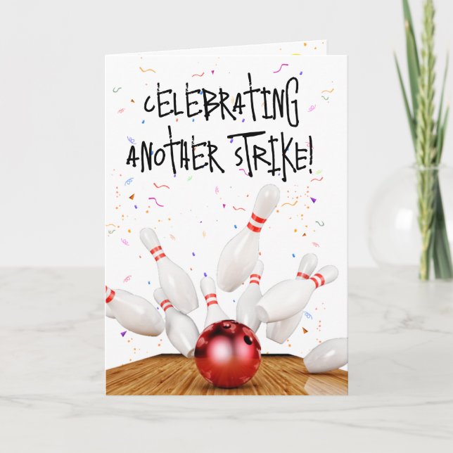 Cartão Greve de Boliches de Aniversário (Frente)