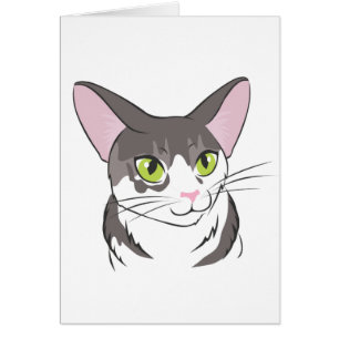 Cartão Grey and White Cat