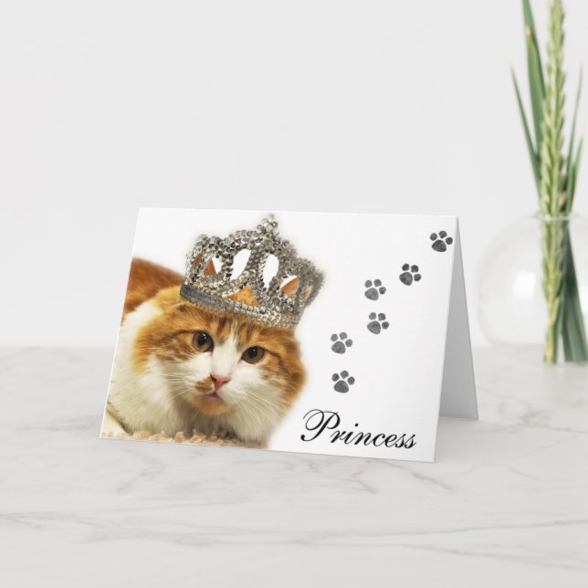 Cartão Greyfoot Cat Rescue Orange/White Princess Card (Frente)
