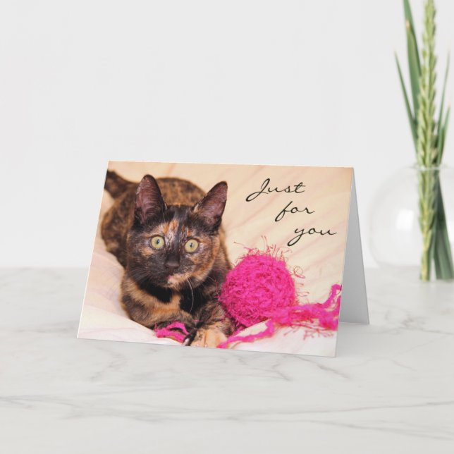 Cartão Greyfoot Cat Rescue Tortie Just for You Card (Frente)