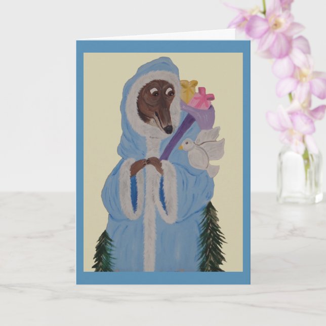 Cartão Greyhound com Pombo Branco (Orquídea)