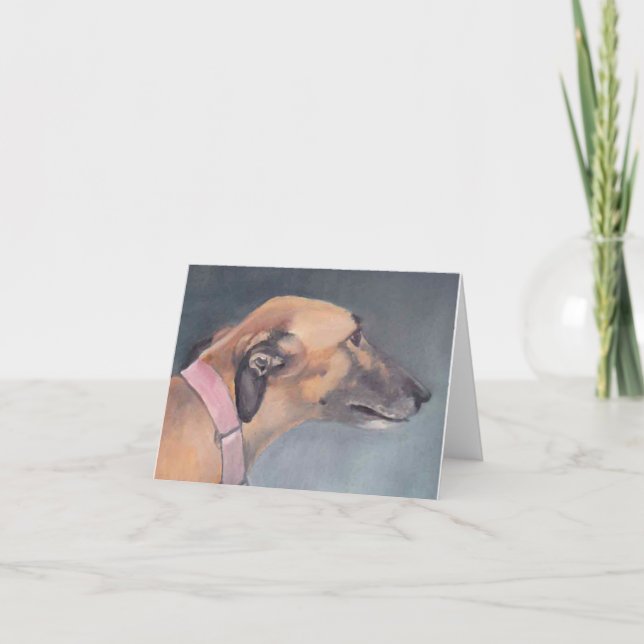 Cartão Greyhound Dog Art Note Card (Frente)
