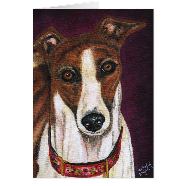 Cartão Greyhound Dog Art - Royalty (Frente)