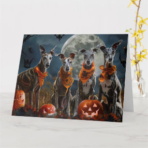 Cartão Greyhound Halloween Assustador