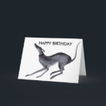 CARTÃO GREYHOUND HAPPY BIRTHDAY<br><div class="desc">This image was painted by professional artist Dawn Barker</div>