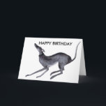 CARTÃO GREYHOUND HAPPY BIRTHDAY<br><div class="desc">This image was painted by professional artist Dawn Barker</div>
