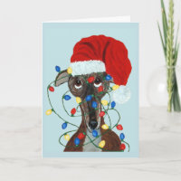 Greyhound Papai Noel Enroscado Em Luzes De Natal