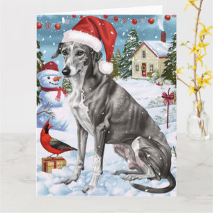 Cartão Greyhound Winter Wonderland Natal Joy