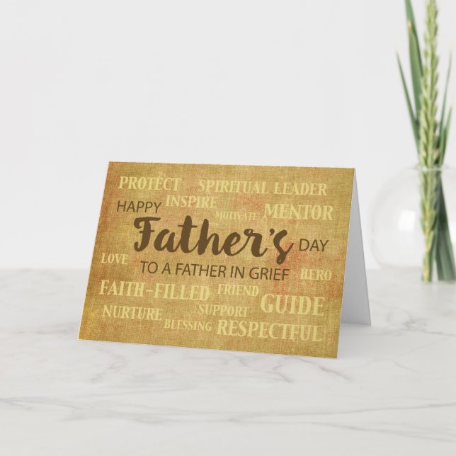Cartão Grieving Father Religious Father's Day Qualities (Frente)