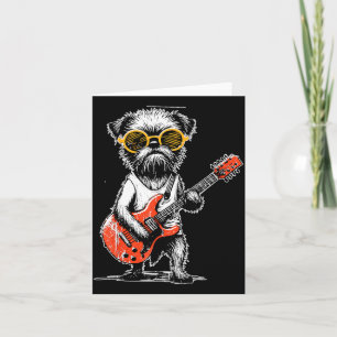 Cartão Grifon de Bruxelas Vintage Tocando Música Rock com