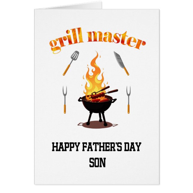 Cartão Grill Master Son Dia de os pais (Frente)