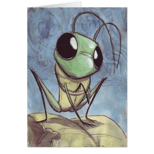 Cartão Grilo feio do inseto (Frente)