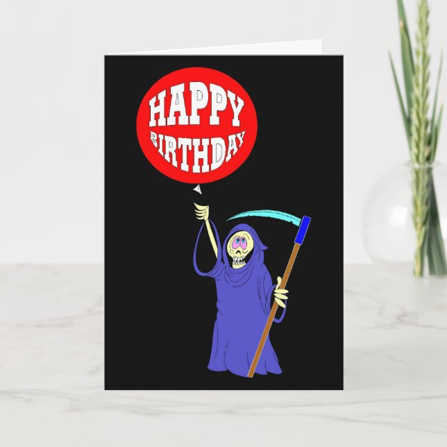 Cartão Grim Reaper Birthday (Frente)