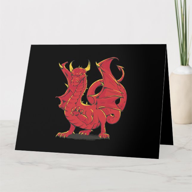 Cartão Grimmy Red Dragon Chinês Vermelho (Frente)