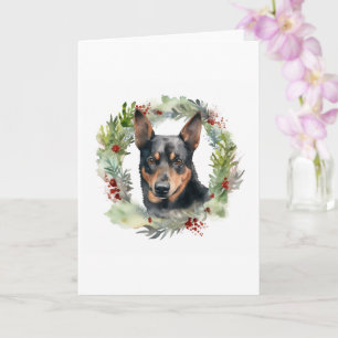Cartão Grinalda de Natal do Kelpie Australiano Cãozinho F