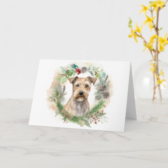 Cartão Grinalda de Natal do Terrier da Baía de Chesapeake (Flor Amarela)