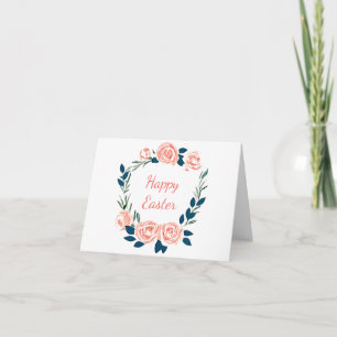Cartão Grinalda de rosa de aquarela rosa personalizada