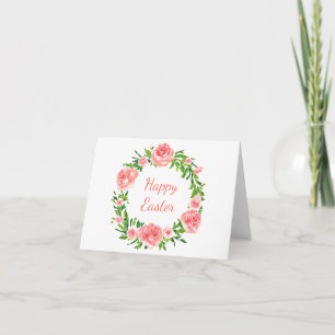 Cartão Grinalda de rosa de aquarela rosa personalizada