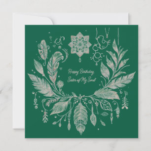 Cartão Grinalda Floral Boho Totalmente Personalizável