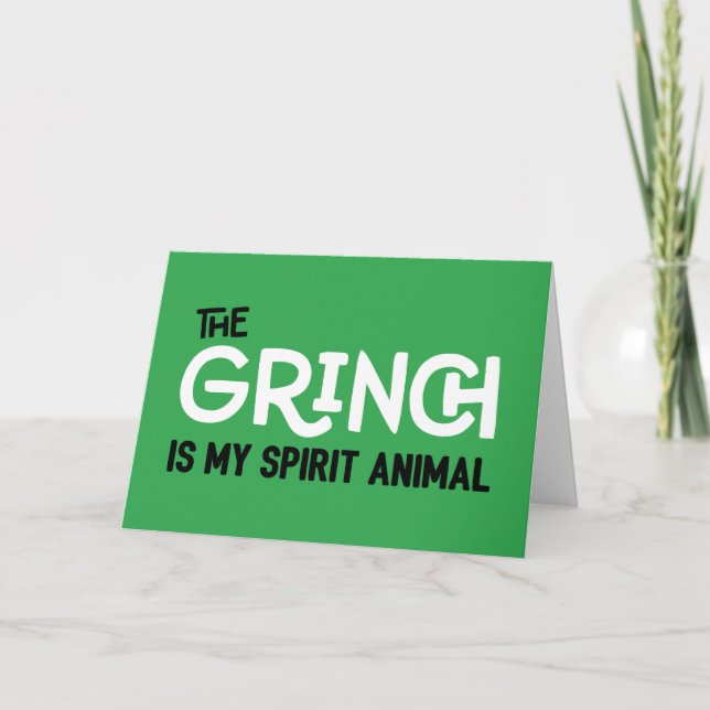 Cartão Grinch é meu Animal Espiritual Citação (Frente)