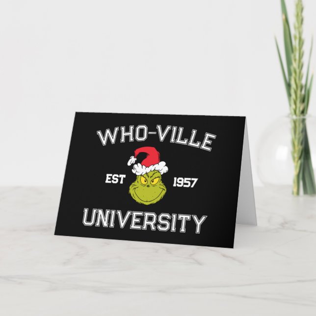 Cartão Grinch | Universidade de Who-ville Est 1957 (Frente)