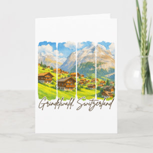 Cartão Grindelwald Suíça Viagem Pincelada Grindel