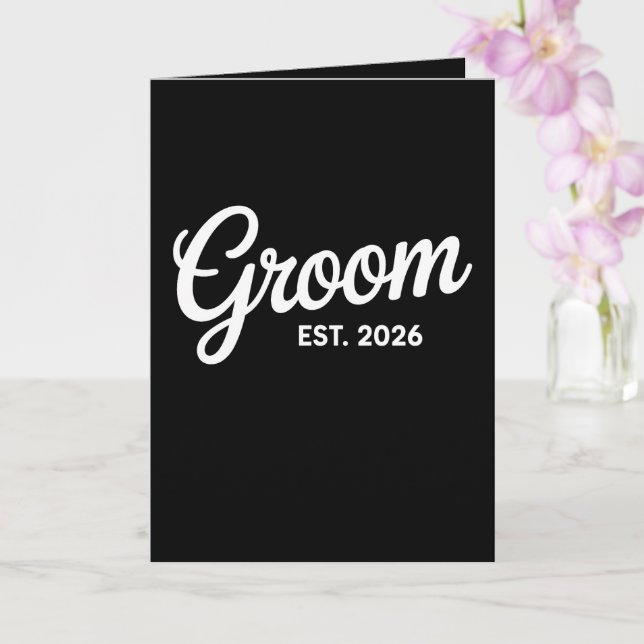 Cartão Groom Est 2026 Matching Getting Ready Wedding (Orquídea)