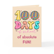 Groovy 100 Dias De Escola Cor Disco Retro