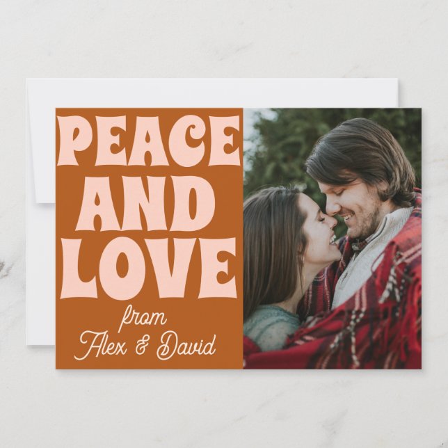 Cartão Groovy Bold Funky Feliz De Natal E Brilho (Frente)