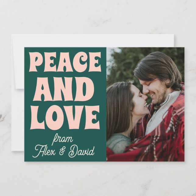 Cartão Groovy Bold Funky Feliz De Natal E Brilho (Frente)