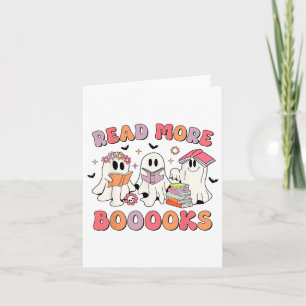 Cartão Groovy Booooks Fantasma Leia Mais Livros Professor
