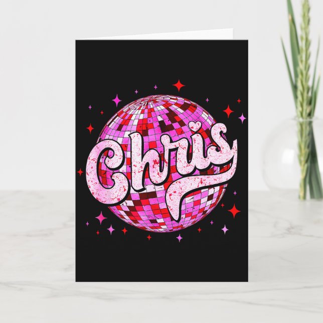 Cartão Groovy Chris First Name D I Love Chris Tees Meme  (Frente)