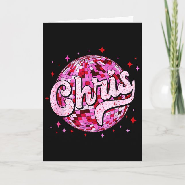 Cartão Groovy Chris First Name D I Love Chris Tees Meme  (Frente)