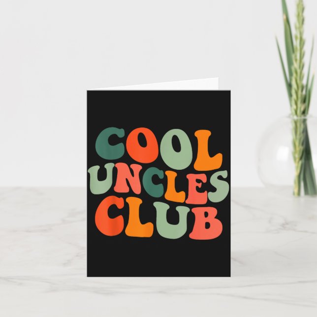 Cartão Groovy Cool Uncles Club Funny New Uncle Men  (Frente)