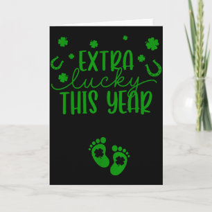 Cartão Groovy Extra Sortudo Este Ano Irlandês Gravidez St