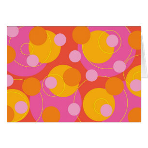 Cartão Groovy Funky dos pontos cor-de-rosa