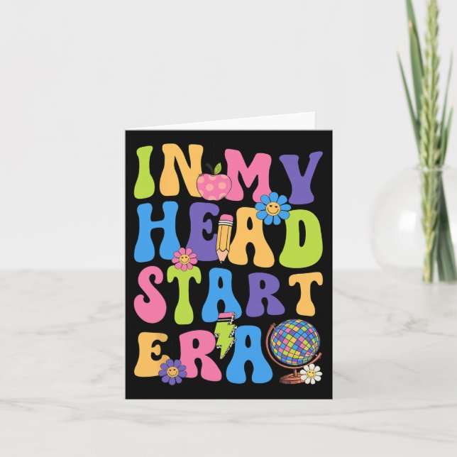 Cartão Groovy In My Head Start Era Headstart Primeiro Dia (Frente)