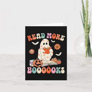 Cartão Groovy Leia Mais Livros Fantasma Bonito Divertido 