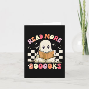 Cartão Groovy Leia Mais Livros Fantasma Bonito Divertido 