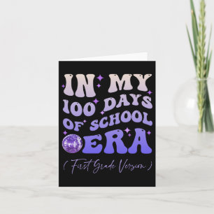 Cartão Groovy Nos Meus 100 Dias Da Era Escolar De Primeir
